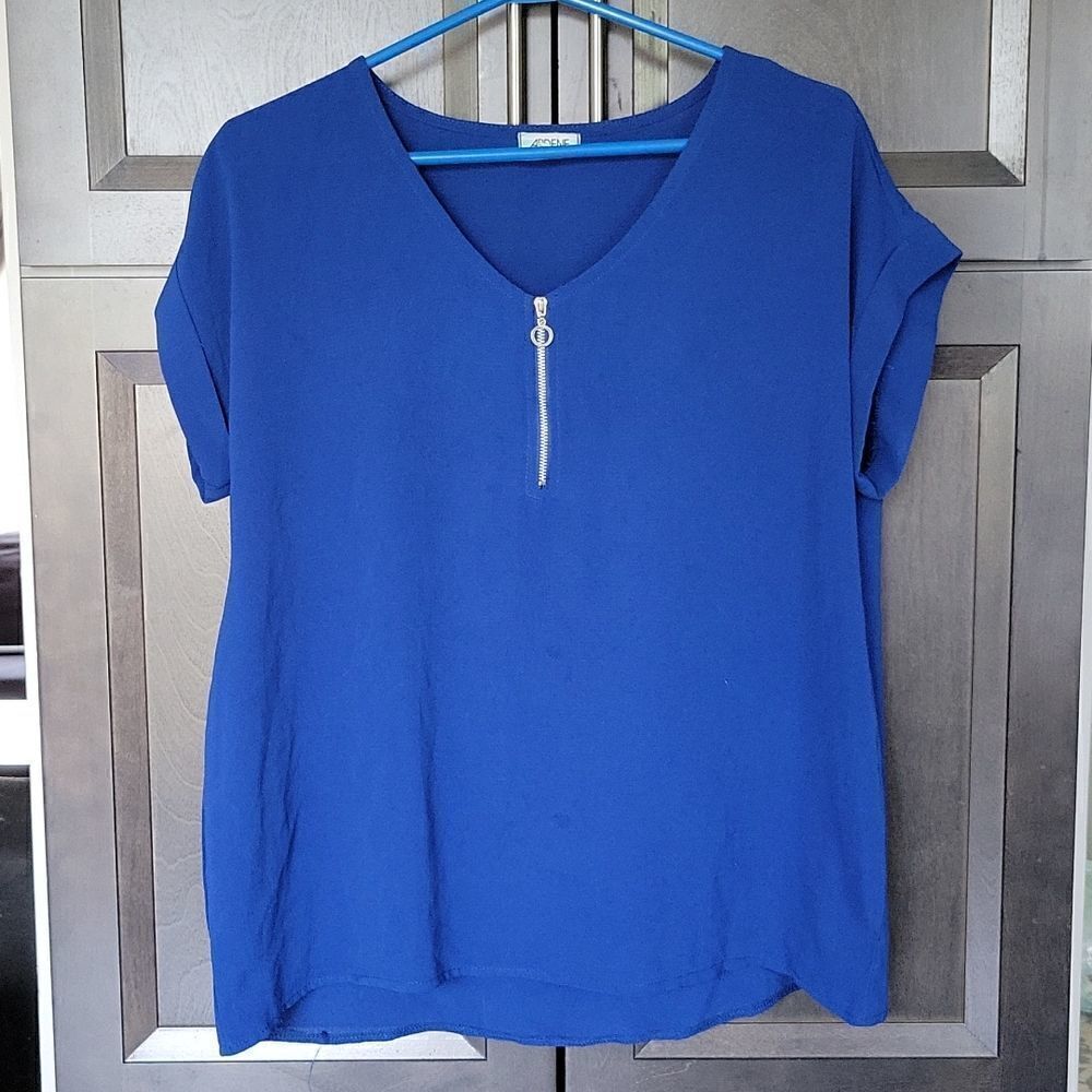 Ardene textured zip front blouse